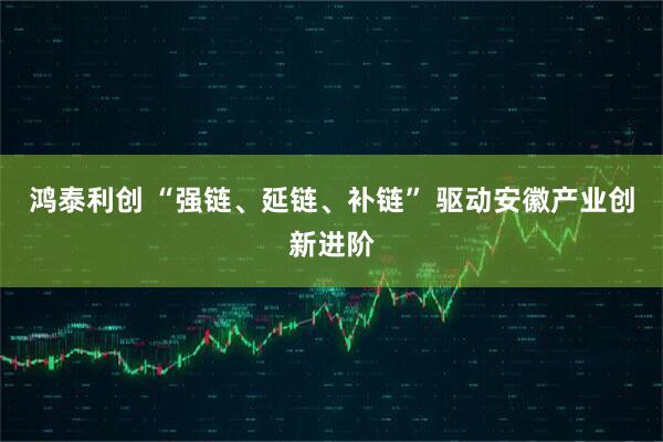 鸿泰利创 “强链、延链、补链” 驱动安徽产业创新进阶